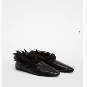 JIL SANDER Black Deerskin Slippers